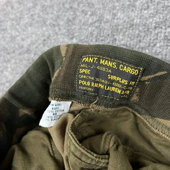 Polo Ralph Lauren Sweatpants Mens XL Green Camo Joggers Cargo Surplus Military - Picture 4 of 12